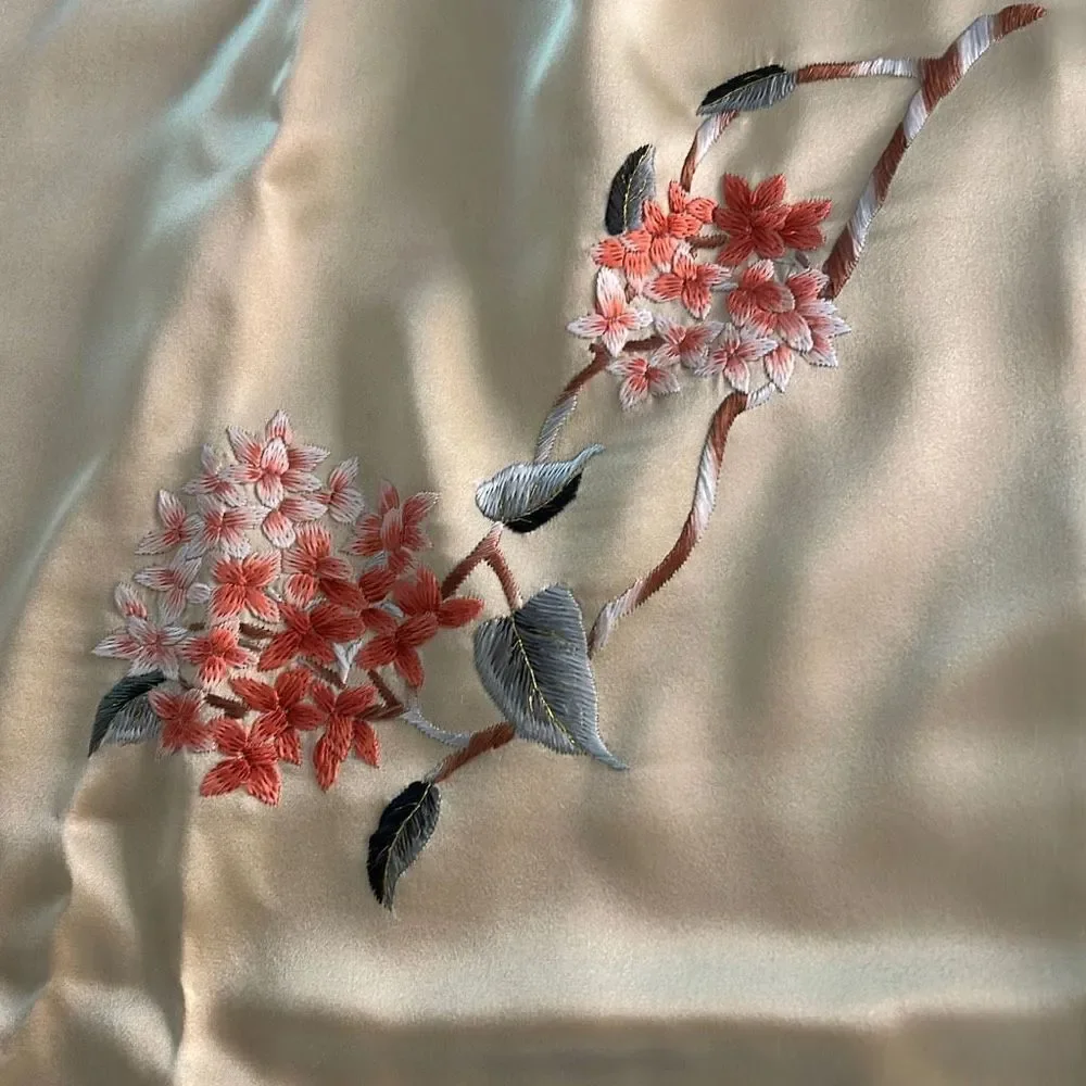 Embroidered Silk Scarf